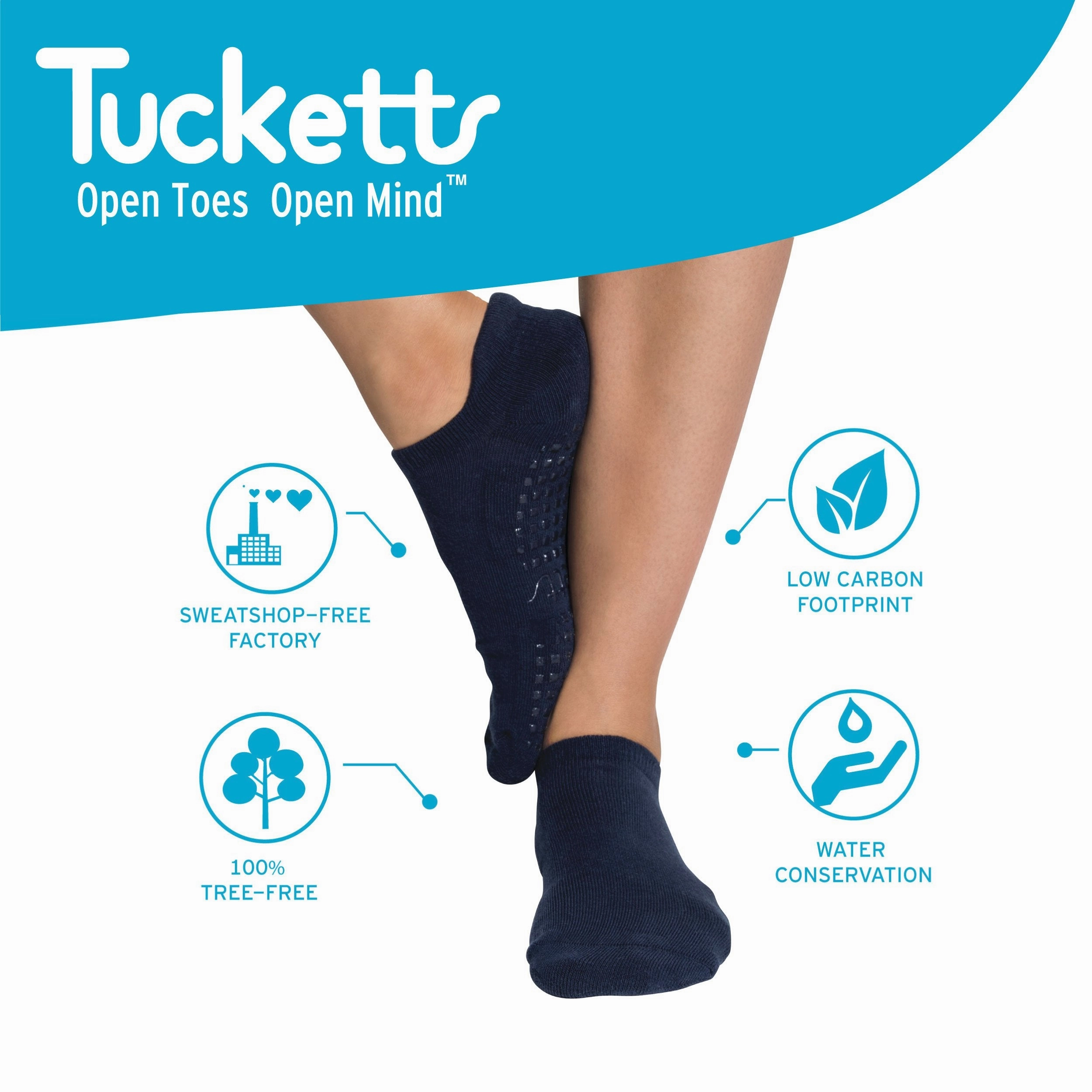 Tab Closed Toe Grip Socks - Navy and Rose Navy 2 Pack (Barre / Pilates)