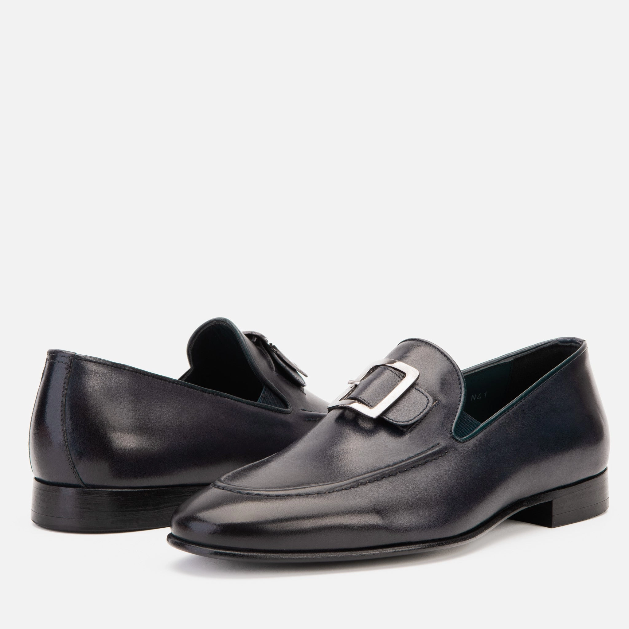 The Astoria Navy Buffalo Leather Men’s Loafer