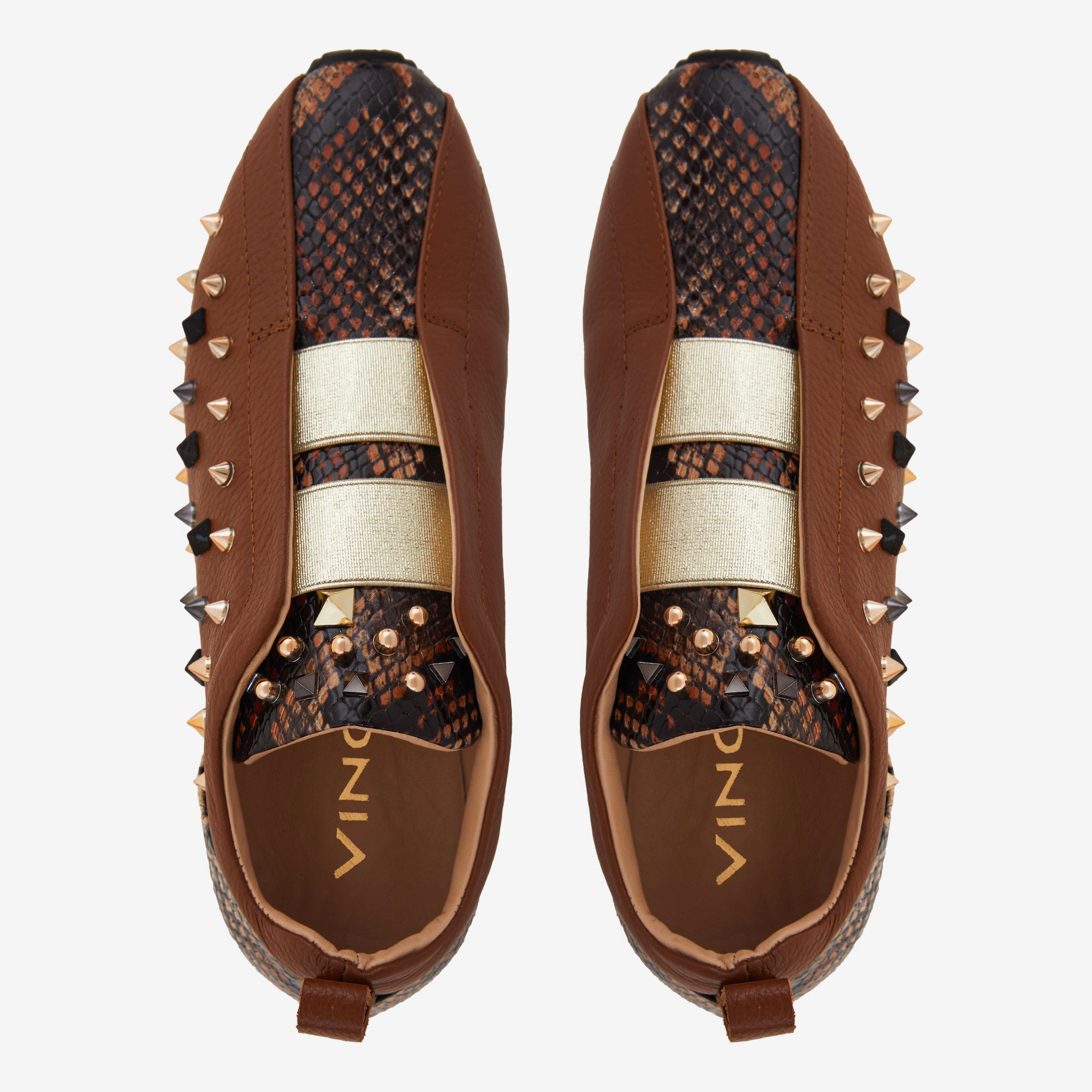 The Infanta Tan  Spike Leather Women Sneaker Limited Edition