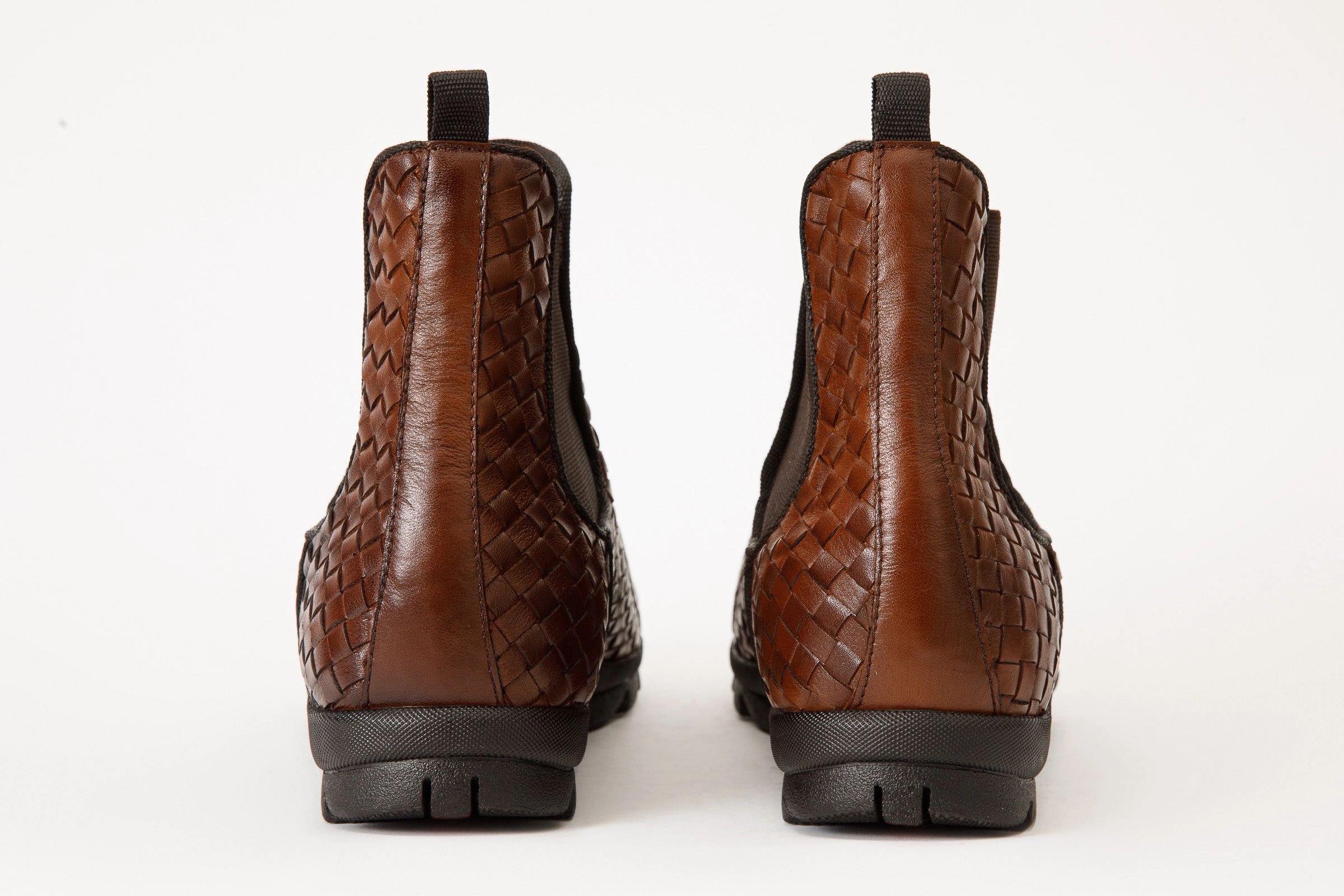 The Luxpre Tan Leather Handwoven Casual Chelsea Men Boot Final Sale!