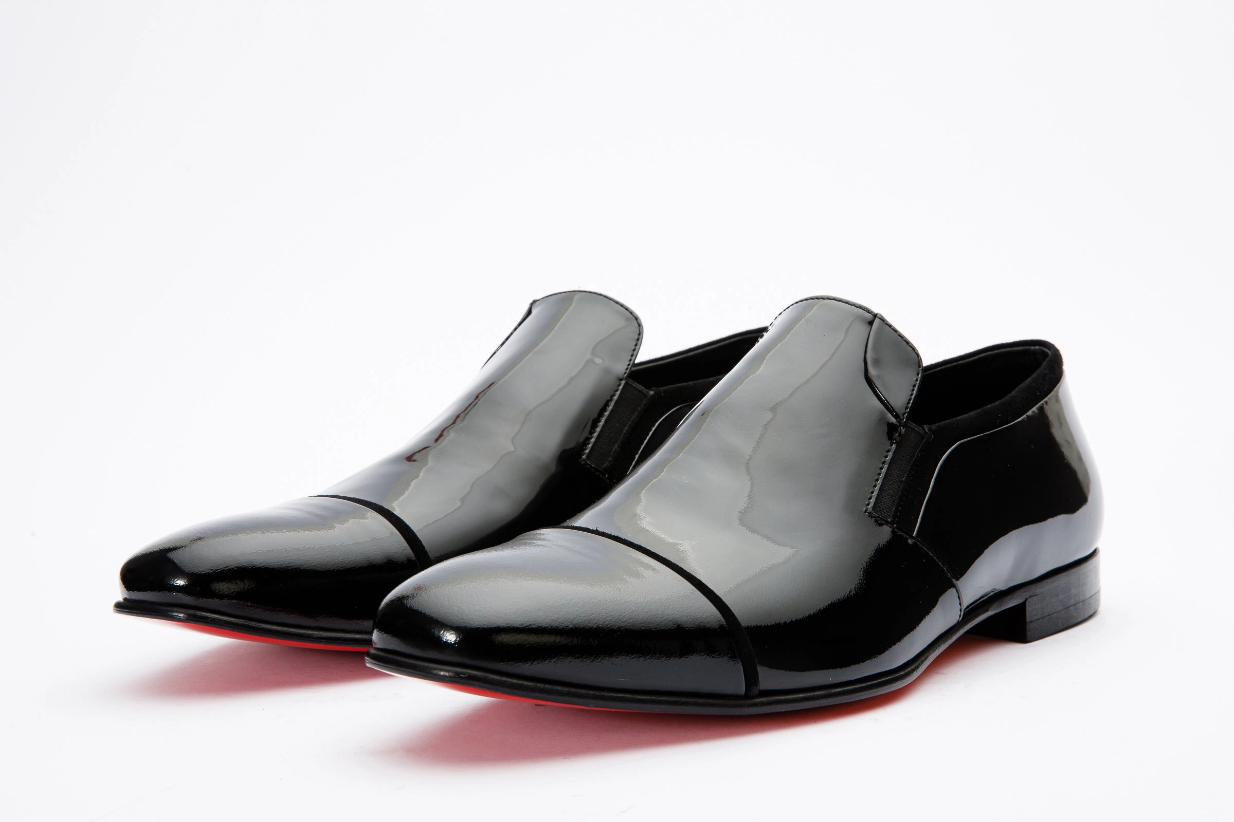 The Marlo Shoe Black Patent Leather Cap Toe Slip-On Dress Loafer Men  Shoe Final Sale!