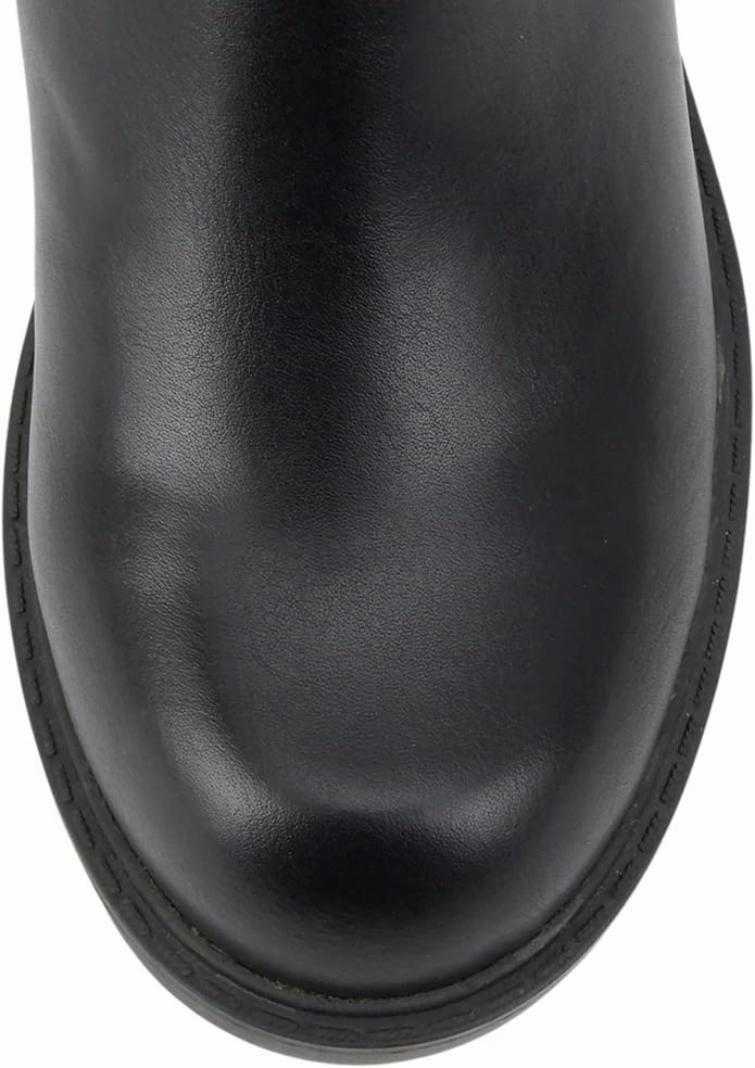 Wisely Women's Round Toe Lug Sole Low Heel Ankle Boot