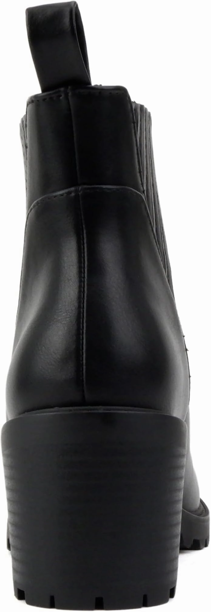 Wisely Women's Round Toe Lug Sole Low Heel Ankle Boot