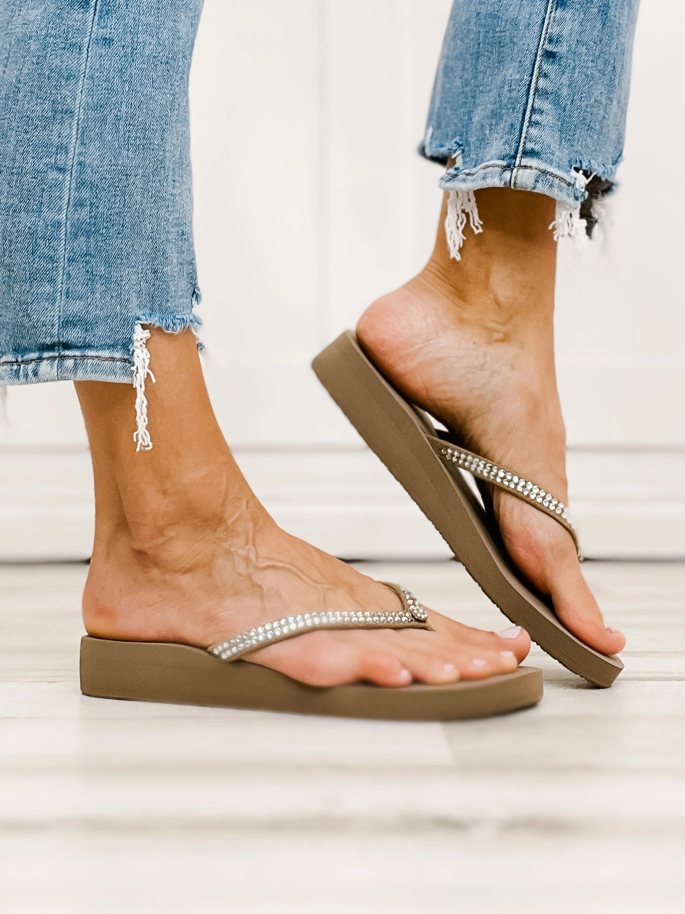 Yellowbox Jello Rhinestone Sandal in Rich Taupe